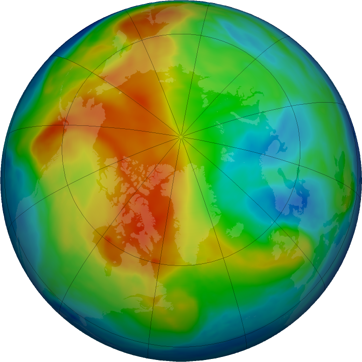 Arctic ozone map for 19 December 2018